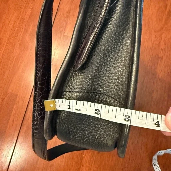 Brighton Emma Embossed Croc Pebbled Leather Shoulder Bag Adjustable Strap Black - Picture 13 of 15